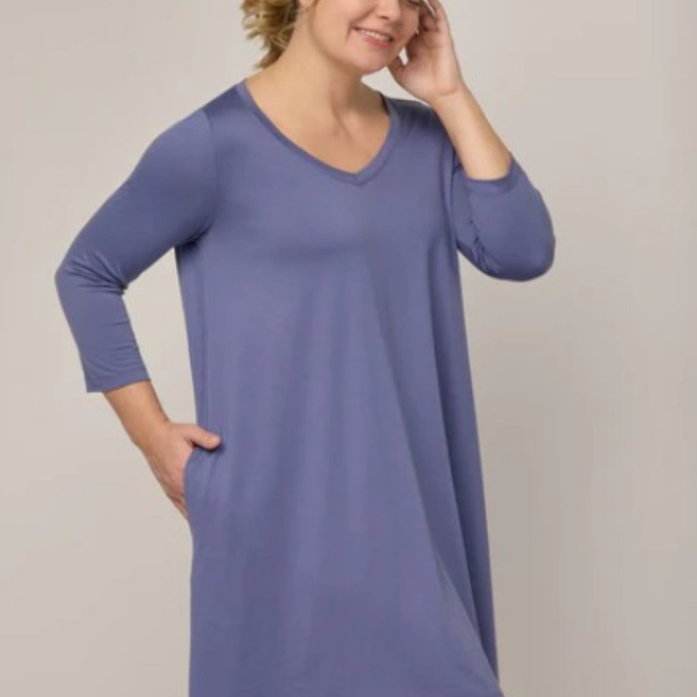 Wool& Willow Swing Dress NEW, size large, 3/4 sleeves with Pockets